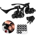 thumbnail image 1 of Eight sets of magnification lenses wearing double glasses type LED lights jewelry watch repair high magnification magnifier 16 lenses, 1 of 5