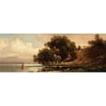 thumbnail image 2 of Hugo Ullik 24x11 Gold Ornate Framed and Double Matted Museum Art Print Titled - Scenic View of Lake Ammersee, 2 of 4