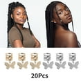 thumbnail image 3 of Unique Bargains 20 Hair Cuffs Dreadlock Hollow Butterfly Dreadlock Hair Clips Gold Tone Silver Tone, 3 of 5