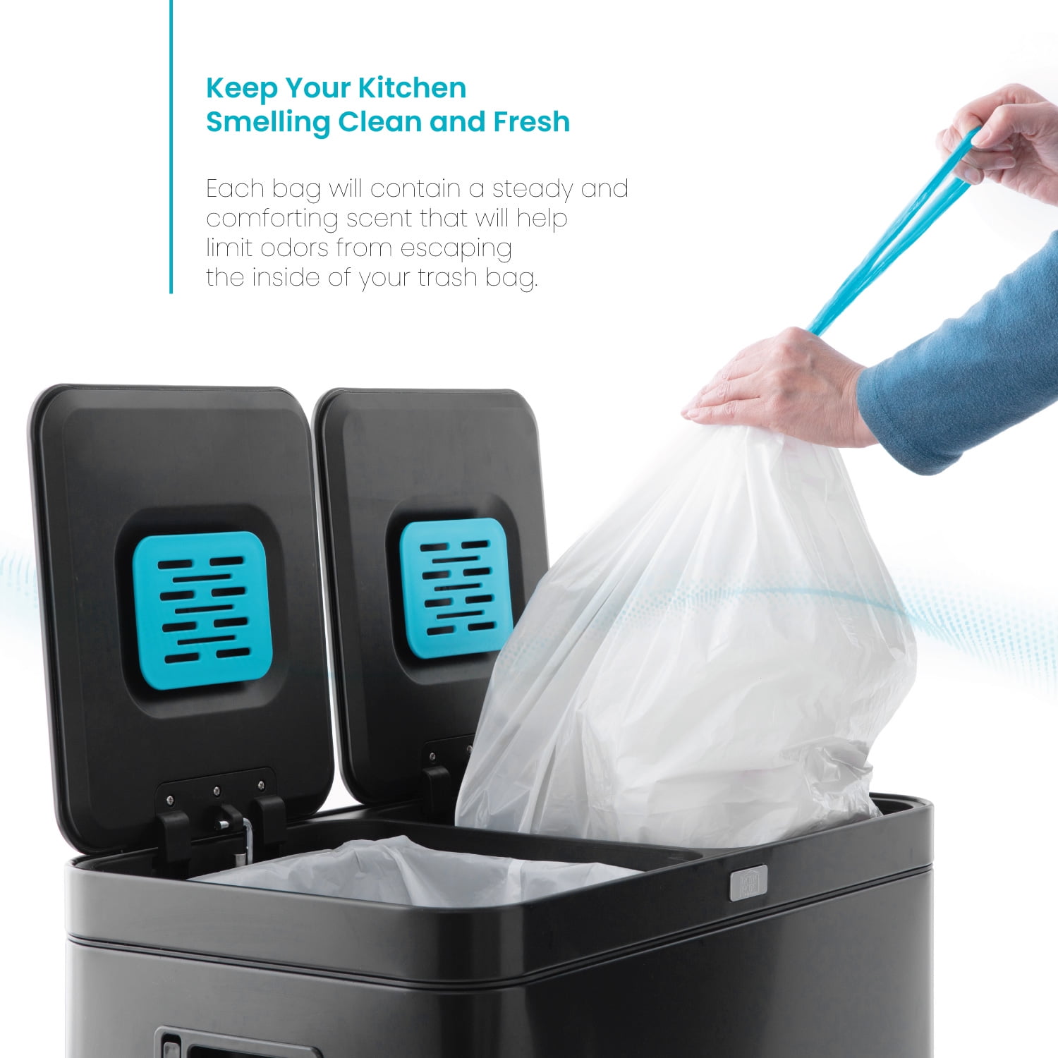 12 Gallon Kitchen Trash Bags with Drawstring Handles, Heavy Duty Custo —  Home Zone Living