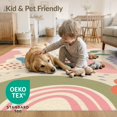 thumbnail image 4 of ODIKA 4'x6' Pastel Multicolor Evening Terrace Vibes Washable Area Rug Abstract Shapes with Playful Modern Design Stain Resistant, Low Pile, Easy Care for Dorm Room, Small Living, 4 of 7
