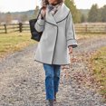 thumbnail image 6 of Riecok Womens Pea Coats Long Sleeve Button down Jackets Lapel Collar Overcoat Warm Casual Winter Outerwear 2XL, 6 of 6