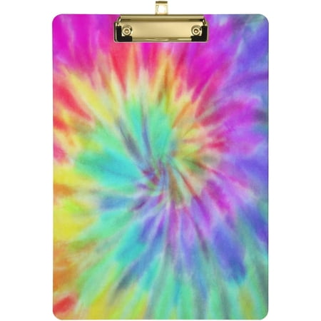 Coolnut Tie Dye Clipboard,Standard A4 Letter Size Hardboard Office Clipboards with Low Profile Clip for Classrooms, Offices,Students-Silver Clip69