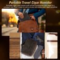 thumbnail image 2 of Travel Cigar Humidor Case Leather Portable Cigar Case kit with Cigar Lighter,Cigar Cutter,Humidifier Dropper,Cedar Wood Tray for 5 Cigars,Cigar Set Gifts for Men Father Husband, 2 of 6