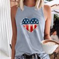 thumbnail image 2 of Summer Saving Usmisi 4th of July Tank Tops Independence Day Patriotic Regular Fit Racerback Shirts Vest Womens Fashion Heart Flag Print Round Neck Sleeveless Summer Blouses Gray m, 2 of 5