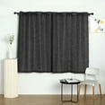 thumbnail image 2 of Efavormart Pack of 2 52"x64" Charcoal Grey Faux Linen Curtains, Semi Sheer Curtain Panels with Chrome Grommet for Living Room Home Decor Window Privacy Linen Textured Drapes, 2 of 11