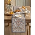 thumbnail image 3 of Vintage Boho Floral Table Runner 70 Inches Long,Country Farmhouse Flowers Ethnic Cotton Linen Table Runners Dresser Scarves,Fabric Tabletop Scarf Furniture Cover for Home Dinner Party 13"x70", 3 of 9