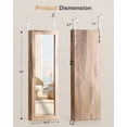 thumbnail image 2 of Skyhill Mirror Jewelry Cabinet,40in Jewelry Armoire Organizer,Door or Wall Mounted,6 LED Lights（Oak）, 2 of 9