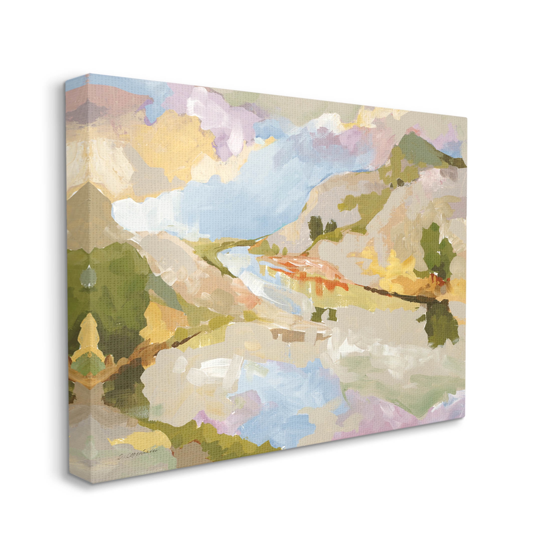 Stupell Industries Abstract Mountain Reflection Painting Painting Gallery Wrapped Canvas Print Wall Art, Design by Trevor Copenhaver