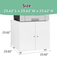 thumbnail image 3 of Printer Stand Mobile Printer Table Rolling Storage Cabinet with 4 Wheels and 2 Doors for Home Office, White, 3 of 8