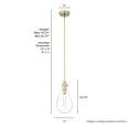 thumbnail image 6 of Hunter - Lundin 1-light Alturas Gold, Mini Pendant Light, Dimmable, Formal Style, Teardrop Shaped, for Bedrooms, Kitchens, Dining, Living Rooms - 19560, 6 of 7