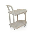 thumbnail image 5 of Alpine Corporation MBB174 Wood 2-Tier Rolling Storage Cart for Books, Plants, Decor, Rustic Storage Push Cart with 2 Shelves, 5 of 13
