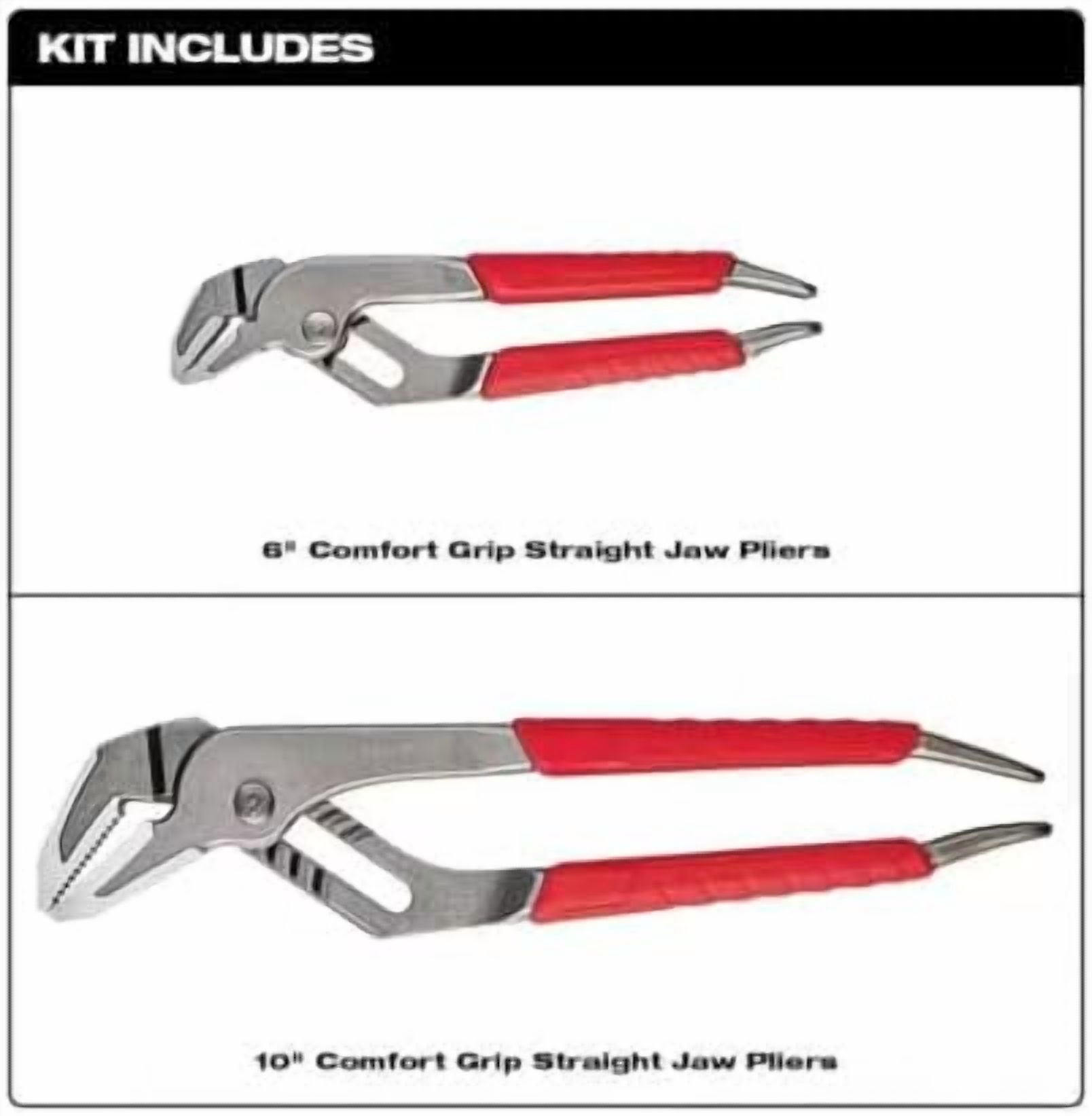 48-22-6330 for Milwaukee 6" & 10" Comfort Grip Straight Jaw Pliers Set