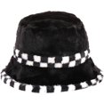 thumbnail image 4 of CoCopeaunts Mens Bucket Hat Winter Plush Warm Fashion Hundred Women Basin Cap Splicing Checkerboard Lattice Brim Fisherman Hats, 4 of 8