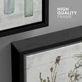 thumbnail image 2 of PixonSign Framed Canvas Print Wall Art Wood Panel Flowers In Glass Vases Nature Wilderness Illustrations Modern Art Botanical Floral Farmhouse/Country Relax/Calm/Cozy for Bedroom - 16"x24" Black, 2 of 5