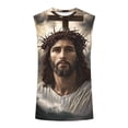 thumbnail image 4 of Tqyyweavej Easter Tank Tops for Men Jesus Cross Printed Color Block Christian Shirts Sleeveless Crewneck Muscle Tops Size S to 2XL, 4 of 5