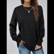 thumbnail image 4 of Sudadera Informal de Cuello Redondo para Mujer, Larga, Corte Holgado, Cuello Alto, Forro Cómodo, Blusas Cálidas de Moda para Otoño. Negro XXXL, 4 of 8