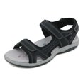 thumbnail image 4 of Sandalias de plataforma para mujer cómodas sandalias planas de retales para caminar y viajar, 4 of 9