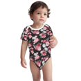 thumbnail image 3 of Balery Rose Flowers Pattern Baby Climbing Clothes Infant Bodysuit Cute Infant Bodysuit Baby Romper-9M, 3 of 7
