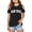 Black, variant on Girls Casual Summer Tops for Kids Short Sleeve Cold Shoulder Tee with Crew Neck for Everyday Play and Schoolwear Black 7-8 Years