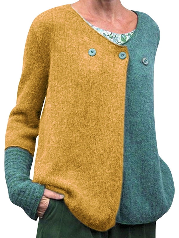 men's contrast spliced knit sweater