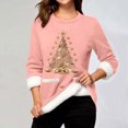 thumbnail image 2 of WEAIXIMIUNG Sweatshirts Femme Arbre de Noël Manches Longues Col Rond Poche Rembourré Pull Chaud, 2 of 5