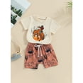 thumbnail image 4 of Baby Boy Clothes Toddler Summer Outfit Short Sleeve T-Shirt 6M 12M 18M 24M 3Y Tee Tops Joggers Casual Shorts 2Pcs Set Western, 4 of 9
