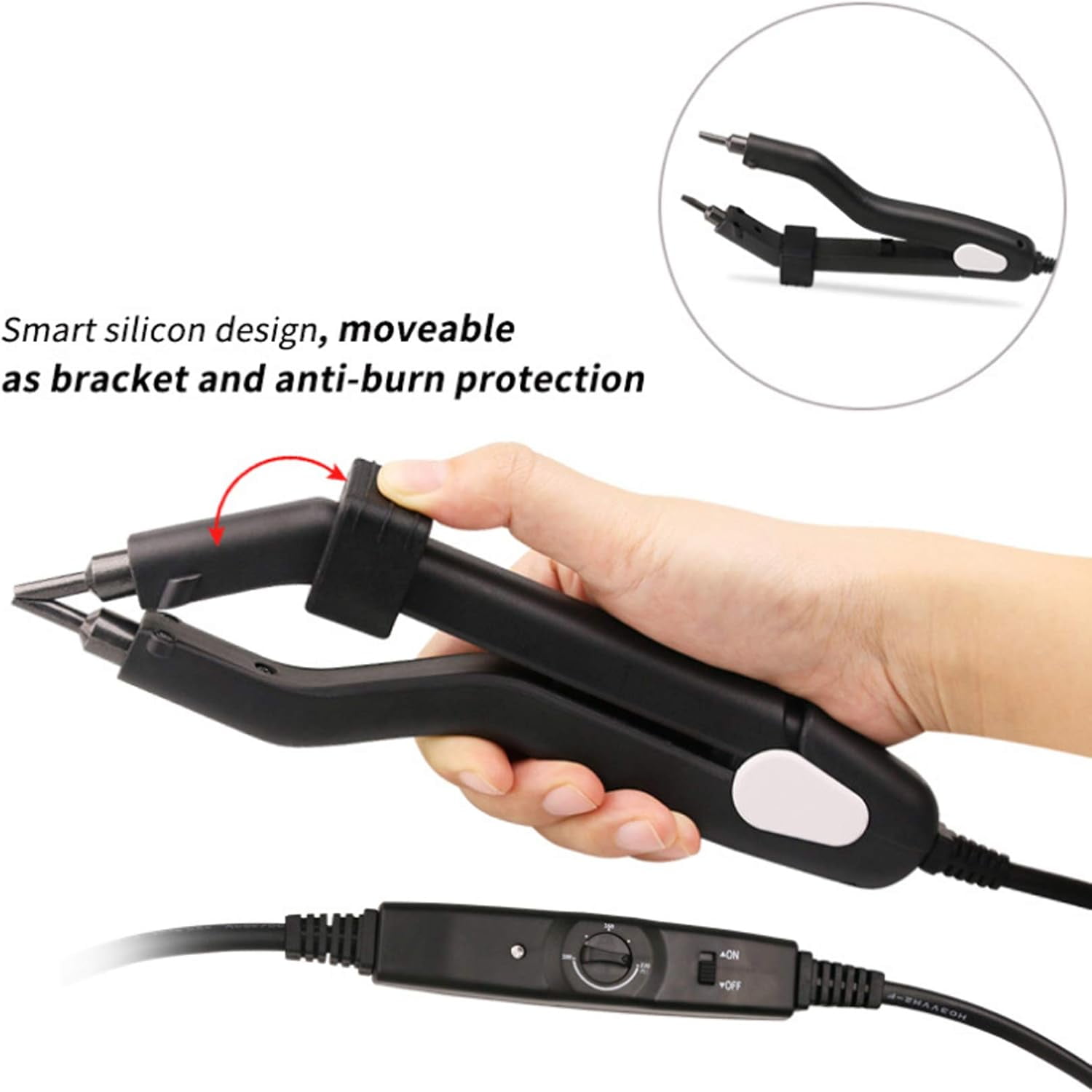 Heat Hair Connector Adjustable Temperature Heating Tip Hair Extension Iron, Fusion Hair Extension Iron Keratin Bonding Tools New Version Home USE