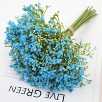 Nvzi Artificial Baby Breath Flowers Blue Gypsophila Bouquets 16 pcs Real Touch Flowers for Wedding Party Home Decoration