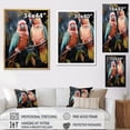 thumbnail image 4 of Designart "Love Birds Whispering Whimsically I" Parrot Floater Framed Wall Art Prints, 4 of 5