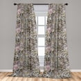 thumbnail image 2 of Floral Window Curtains, Watercolor Effect Painting Style Leaves Wild Roses and Chamomiles, Lightweight Decor 2-Panel Set with Rod Pocket, Pair of - 28"x63", Sage Green Taupe and Blush, by Ambesonne, 2 of 3