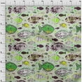 thumbnail image 4 of oneOone Polyester Spandex Lime Fabric Asian Block Fish Dress Material Fabric Print Fabric By The Yard 56 Inch Wide, 4 of 4