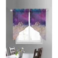 thumbnail image 3 of Night Sky Stars Swag Valances for Windows, Shooting Star Cloud Galaxy Rod Pocket Sheer Valances for Large Windows, Swag Toppers Light Filtering for Kitchen Living Room 2 Panels 36''x45'', 3 of 6