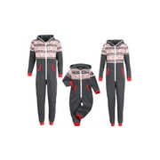 Qiylii Family Matching Christmas Pajamas Set, Snowflake Pattern One-Piece Hooded Zip-Front Rompers