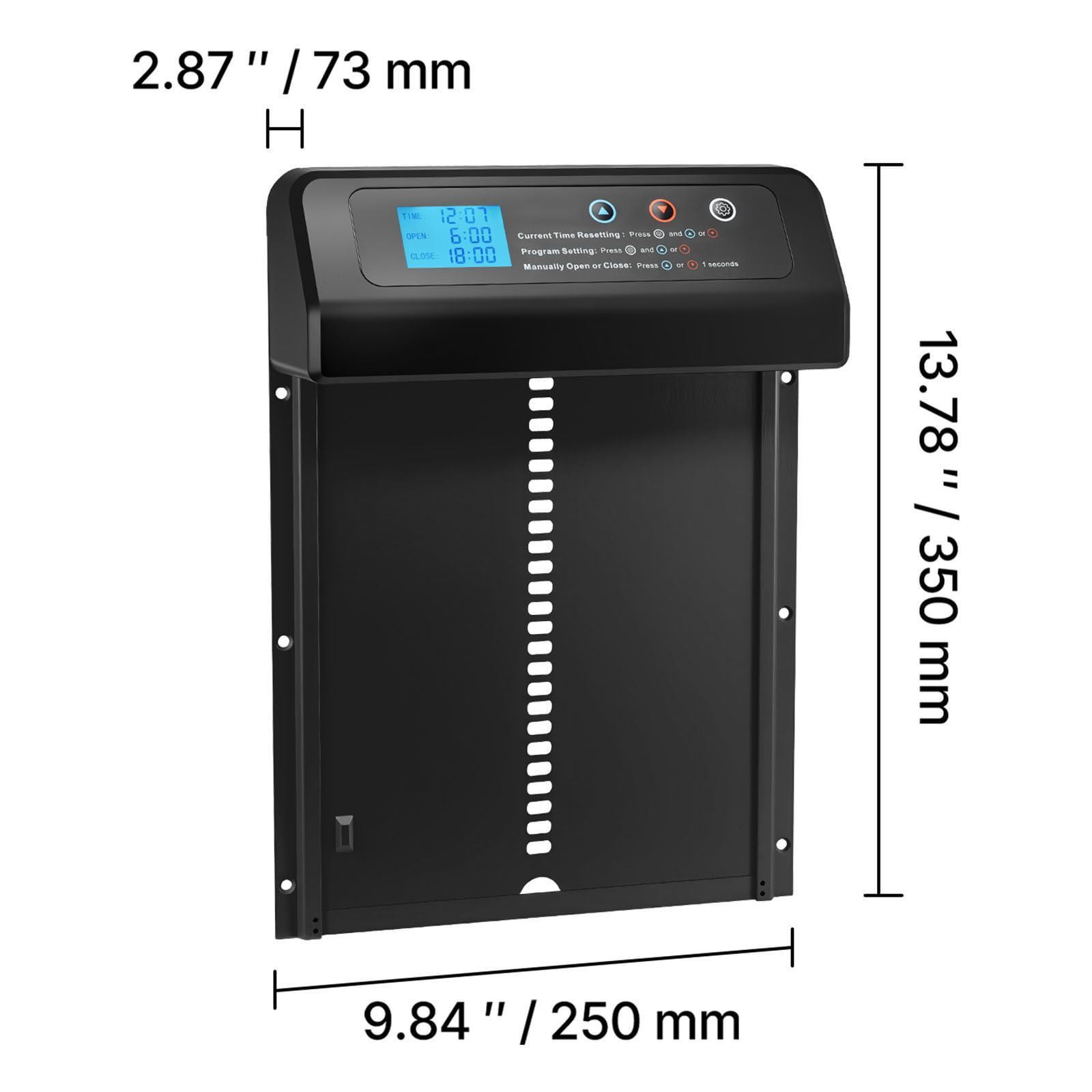 Automatic Chicken Coop Door, Timer and Manual Modes, Anti-Pinch Protection, Aluminum Alloy with ABS Housing, AA Battery Powered, Easy Installation for Backyard Coops