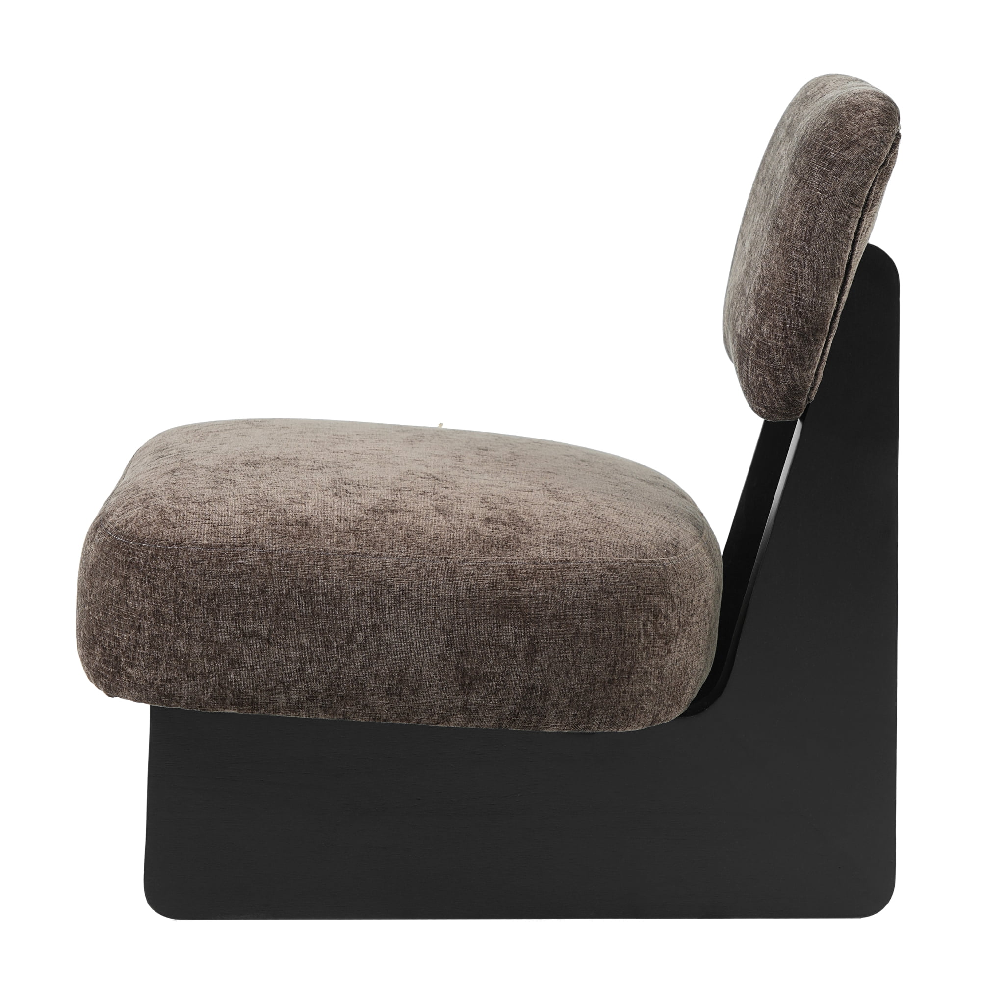 Leumius Set of 2 Modern Lounge Chair with Polyester Upholstery, Sturdy Wood Base With Walnut Finish, Minimalist and Stylish Accent Seating for Living Room Bedroom Office Black+Dark Brown