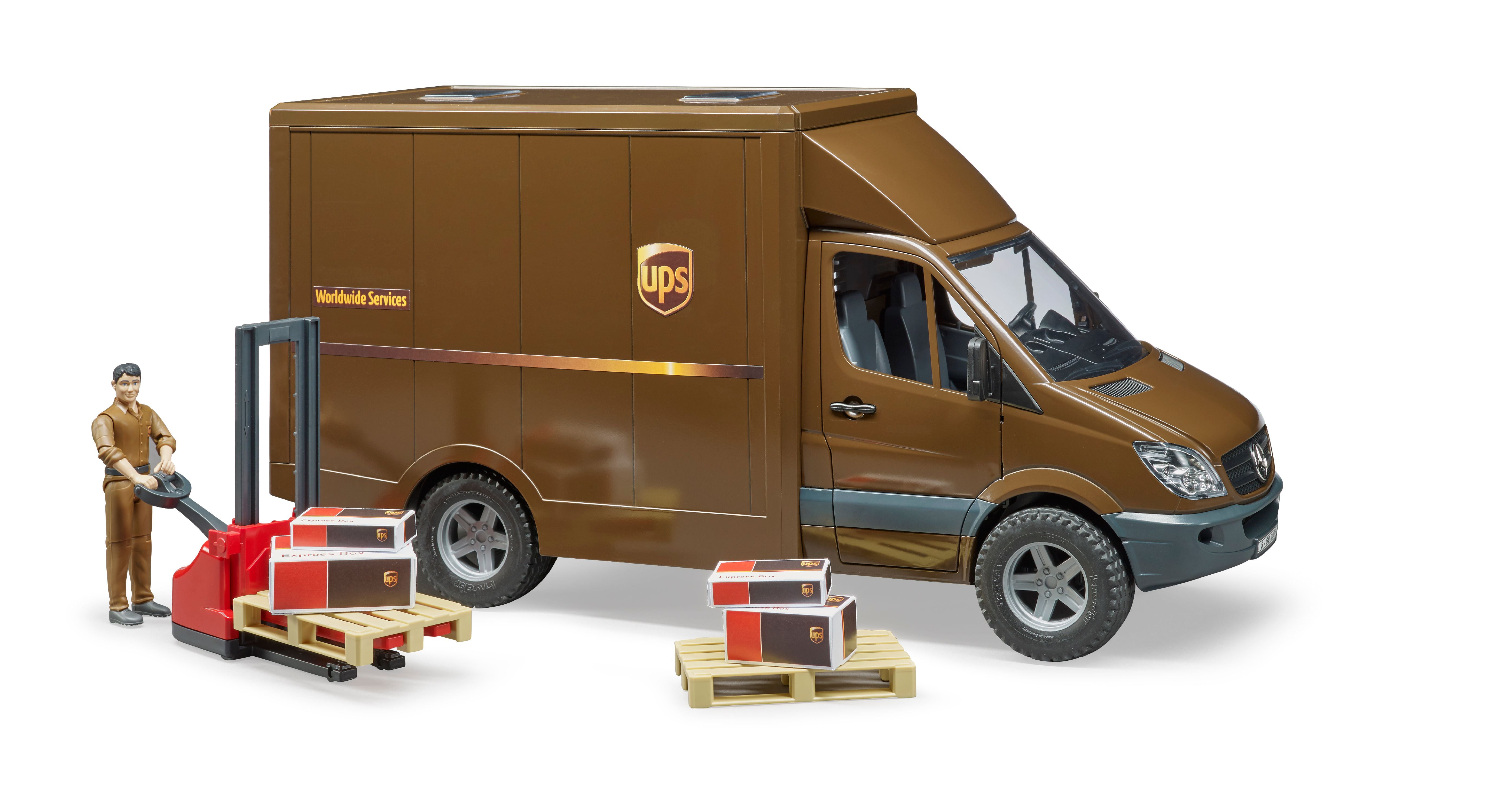 Bruder Toys Scania R-Series UPS Logistics Truck w/ forklift 03581 NEW 2018 