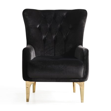 Comfortable Modern Chair In Black For - Wood & Versatile Upholstery Stylish Vanity Elegant