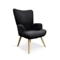 thumbnail image 2 of Sillón Moderno Negro Tapizado Tela-patas Madera Caucho, 2 of 6