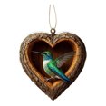 thumbnail image 1 of Adorno navideño con forma de corazón con animales Decoración plana en 2D de animales del bosque en acrílico Colgante del bosque para decorar el árbol de Navidad Regalo para los amantes de los animales, 1 of 7