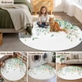 thumbnail image 5 of Round Rugs 8Ft, Green Botanical Round Area Rug Washable Indoor Throw Carpet, Spring Floral Summer Eucalyptus Leaves Large Non Slip Circle Rug for Kids Room RV Home Decor Aesthetic, 5 of 8