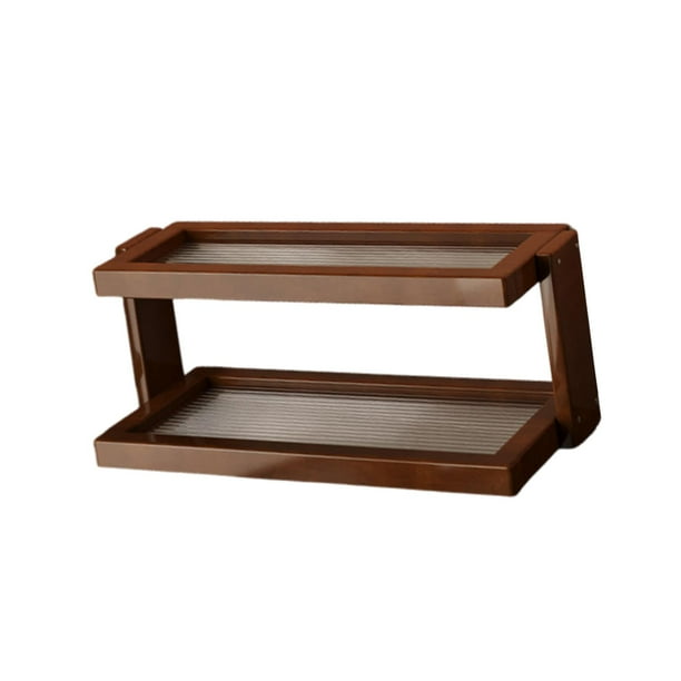 Estante organizador de tazas de café, organizador de escritorio de madera, estante de almacenamiento, estación de bar, accesorios, soporte de