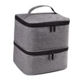 thumbnail image 3 of Estuche organizador de esmaltes de uñas, bolsa de transporte de doble capa para brochas y maquillaje. Gris, 3 of 9