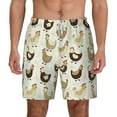 thumbnail image 2 of Picia Chicken Cartoon pattern Mens Swim Trunks with Compression Liner Stretch Beach Shorts Quick Dry with Zipper Pockets No-Chafing Board Shorts-Medium, 2 of 9
