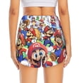 thumbnail image 2 of Lsque Mario Printed Women's Running Shorts with Liner Pockets,Elastic Quick Dry Workout Athletic Gym Yoga Shorts,Womens High Waist Shorts-Medium, 2 of 9