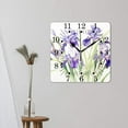 thumbnail image 3 of 10 Inch Wall Clock Battery Operated Square Clock for Office, Kitchen, Outdoor, Living Room,Watercolor Iris Flower Summer Flowers Floral Print Beautiful, 3 of 4