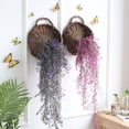thumbnail image 2 of 1pack Hanging Wicker Basket for Plant,Decorative Wall Hanging Rattan Basket for Front Door,Farmhouse Wicker Woven Basket Hanging Flower Basket for Home,Garden（Coffee）, 2 of 4