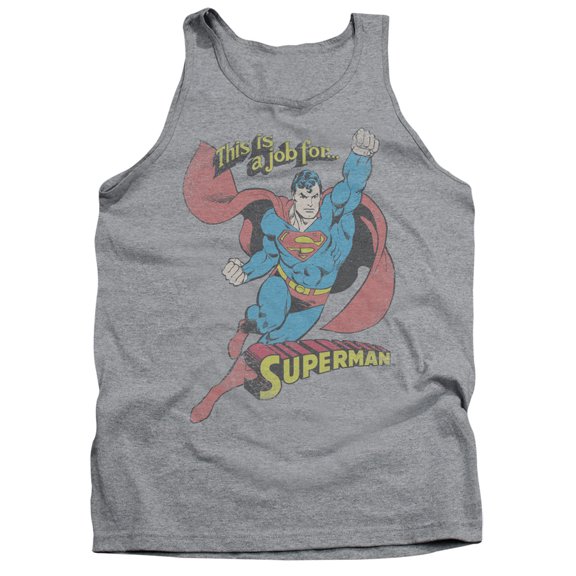 DC Comics On The Job Adult Tank Top Athletic Heather