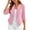 Pink, variant on Womens Casual Blazer Jackets Lightweight 3/4 Sleeve Slim Fitted Open Front Ruffle Hem Work Office Suit Jacket
