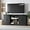 Black, variant on FANRAL Farmhouse TV Stand with Sliding Barn Doors,Rustic Entertainment Center for 65 Inch TV,Media Console with Storage Cabinets & Cable Holes for Living Room,Black TV Stand